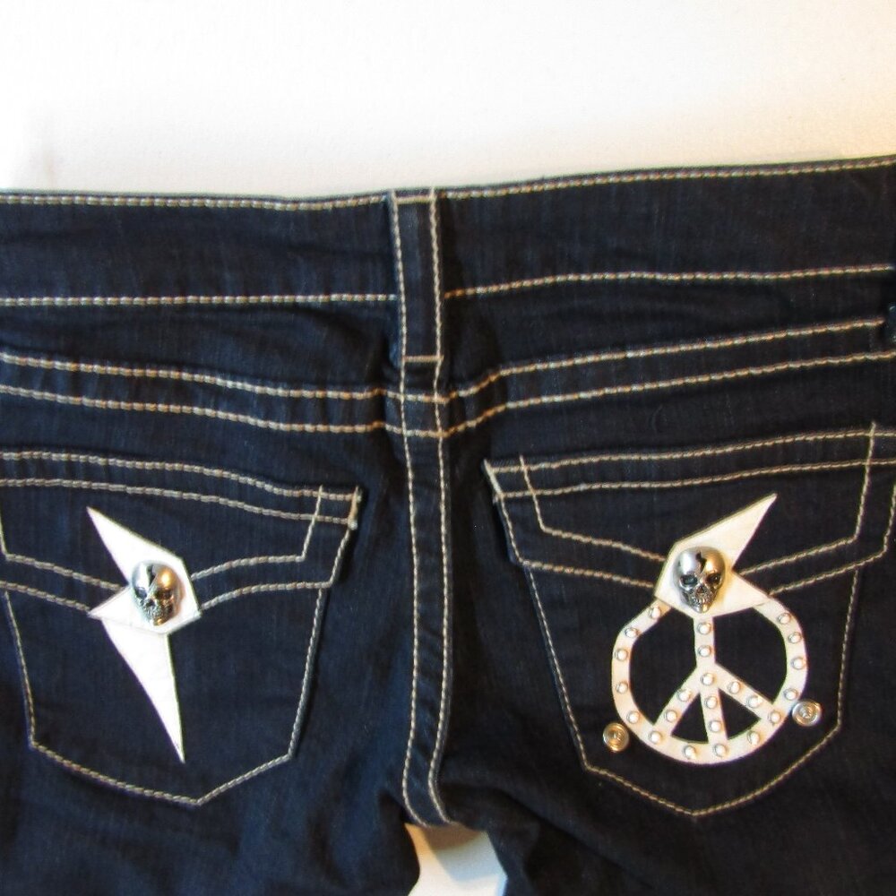 NEW💀🩻 Rawka Embellished Skull Jeans SZ 26